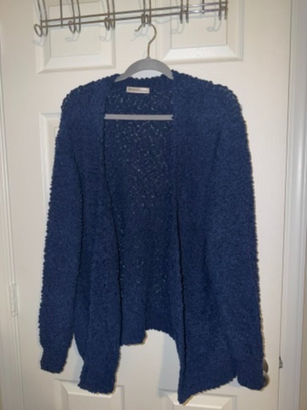 Zenana Navy Blue Popcorn Knit Cardigan Size L NWOT